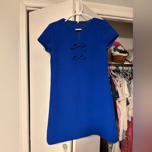 J. Crew Royal Blue Mini Dress with Bow Accents